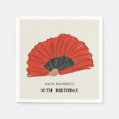50. Flamenco Fan Geburtstagsparty Serviette (Vorderseite)