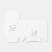50 & Flawless Gold Glack & White Script Geburtstag Geschenkschachtel (Ungefaltet)
