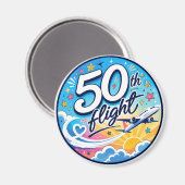 50. Flug Flugzeug farbenfrohes Souvenir Magnet (Vorderseite/Rückseite)