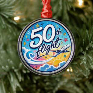 50. Flug Flugzeug farbenfrohes Souvenir Ornament Aus Metall