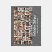 50-Foto-Collage-Raster - Skripttext - grau Fleecedecke (Vorderseite)