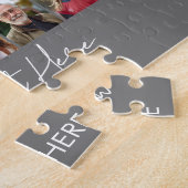 50-Foto-Collage-Raster - Skripttext - grau Puzzle (Seite)