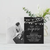 50. Foto Hochzeitsfeier in Schwarz und Weiß Einladung (Stehend Vorderseite)