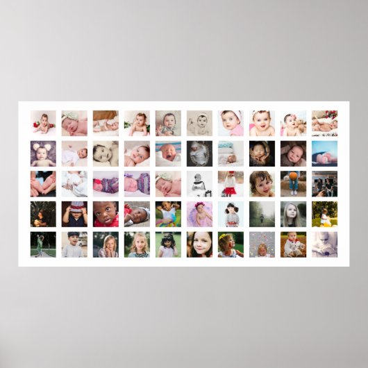 50 FotoCollage Personalisiert Poster (Vorne)
