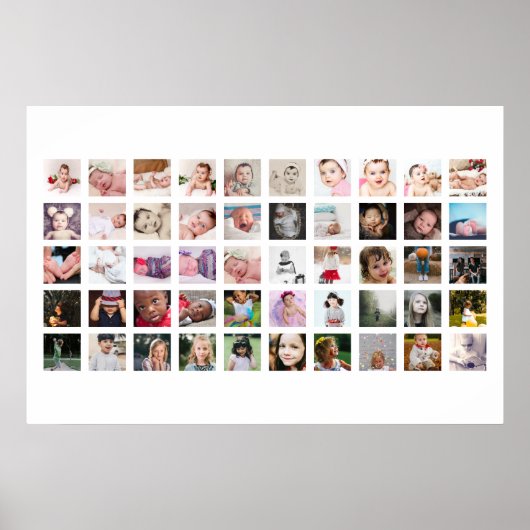 50 FotoCollage Personalisiert Poster (Vorne)