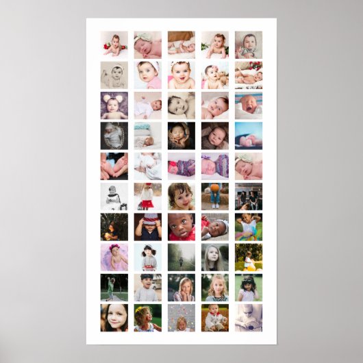 50 FotoCollage Personalisiert Poster (Vorne)