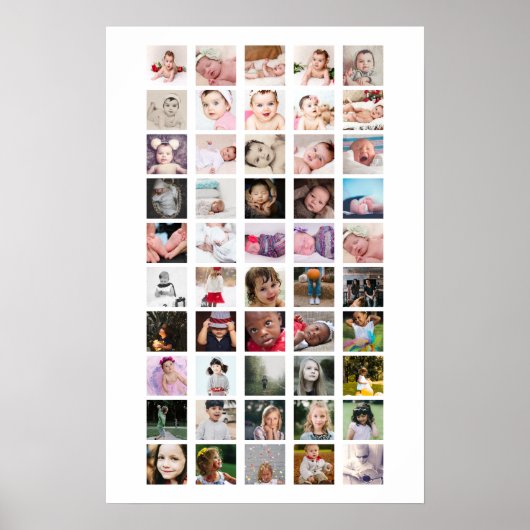 50 FotoCollage Personalisiert Poster (Vorne)