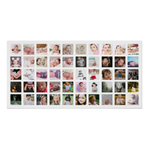 50 FotoCollage Personalisiert Poster