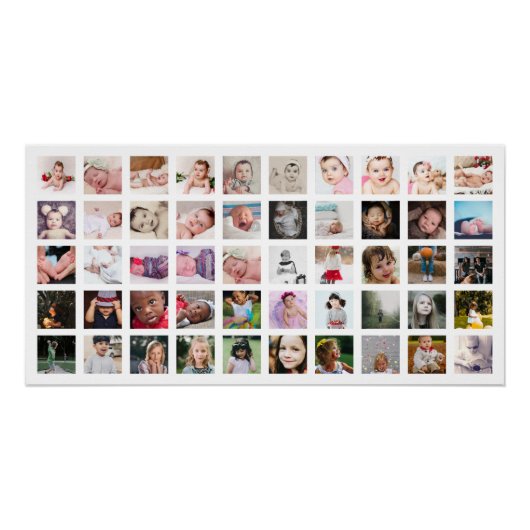 50 FotoCollage Personalisiert Poster (Vorderseite)