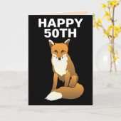 50. FOX FOXY FAPPY BIRTHDAY CARDS KARTE (Gelbe Blume)