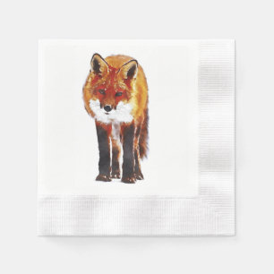 50 Fuchs Papierservietten, Holzspeisewäsche Serviette