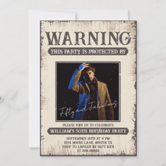 50. Fun Retro Vintage Fitness und toller Geburtsta Einladung