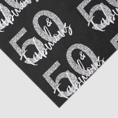 50 Fünfzig und fabelhafter Silberner Glitzer Moder Seidenpapier (Ausschnitt)