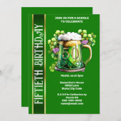 50. Fünfzigste irische Lads Bierjubeln Meilenstein Einladung (Vorne/Hinten)
