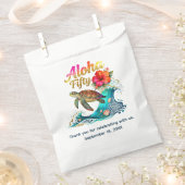 50. Fünfzigster Geburtstag Tropischer Ozean Strand Geschenktütchen (Ausgeschnitten)
