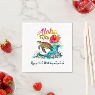 50. Fünfzigster Geburtstag Tropischer Ozean Strand Serviette