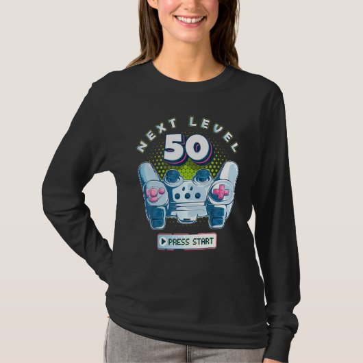 50 Gamer Next Level 50 Gaming Controller zum Gebur T-Shirt (Vorderseite)
