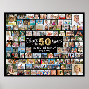 50. Geburtstag 100 Fotos Schwarzes Gold jubeln bis Poster