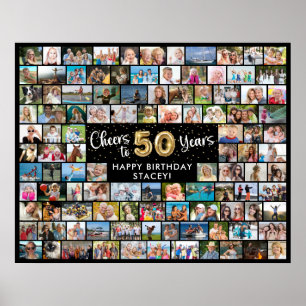 50. Geburtstag 108 Fotos Schwarz Gold Prost auf da Poster