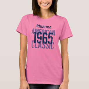 50. Geburtstag 1965 American Classic Pink Blue v2B T-Shirt