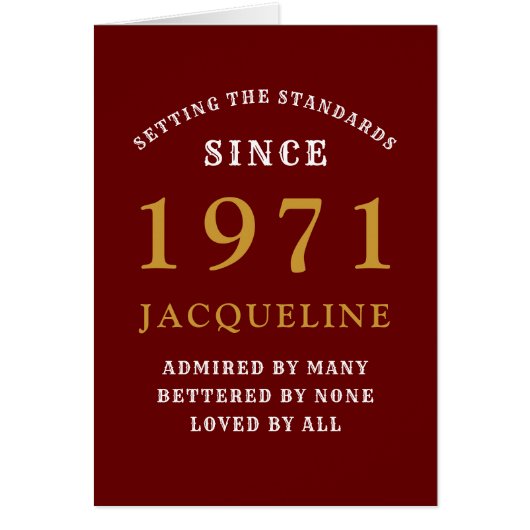 50. Geburtstag 1971 Rotes Gold für ihr Personalisi (Vorne)