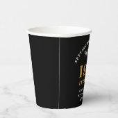 50. Geburtstag 1972 Eleganter Black Gold Chic Pappbecher (Rechts)