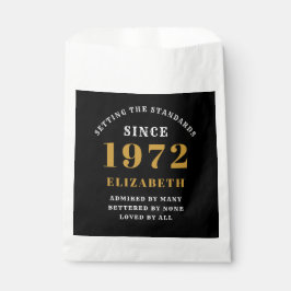 50. Geburtstag 1972 Eleganter Gold Black Chic Geschenktütchen