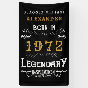 50. Geburtstag 1972 Name Black Gold Legendary hinz Banner