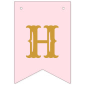 50. Geburtstag 1972 Rosa Gold Name Chic Wimpelkette (Zweite Fahne)