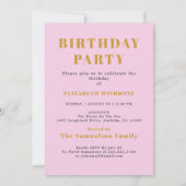 50. Geburtstag 1973 Name Foto Pink Gray Einladung (Rückseite)