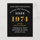 50. Geburtstag 1974 Schwarzes Gold Einladung Postkarte (Vorderseite)