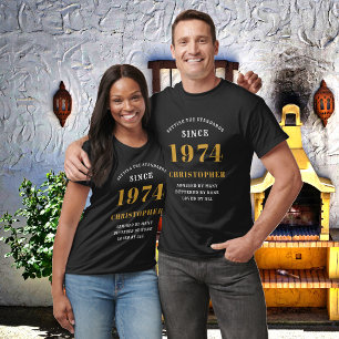 50. Geburtstag 1974 Schwarzes Party hinzufügen T-Shirt