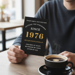 50. Geburtstag 1975 Schwarzes Gold Personalisiert Einladung