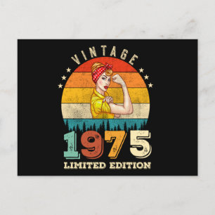 50. Geburtstag 1975 Vintage 50. Geburtstag Frauen Postkarte