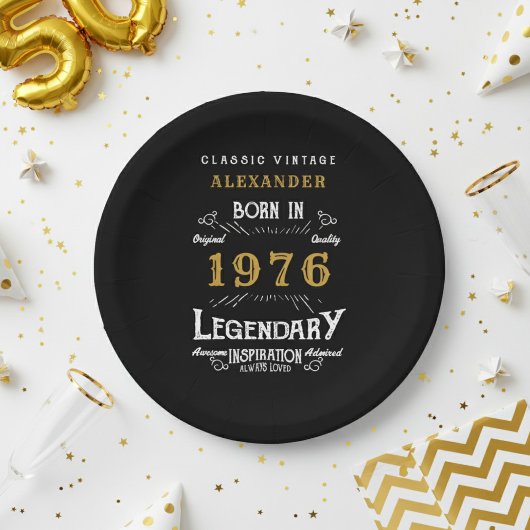 50. Geburtstag 1976 Legendär Retro Pappteller