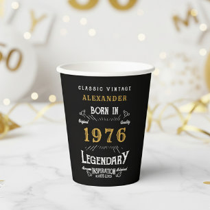 50. Geburtstag 1976 Legendäre Retro Pappbecher