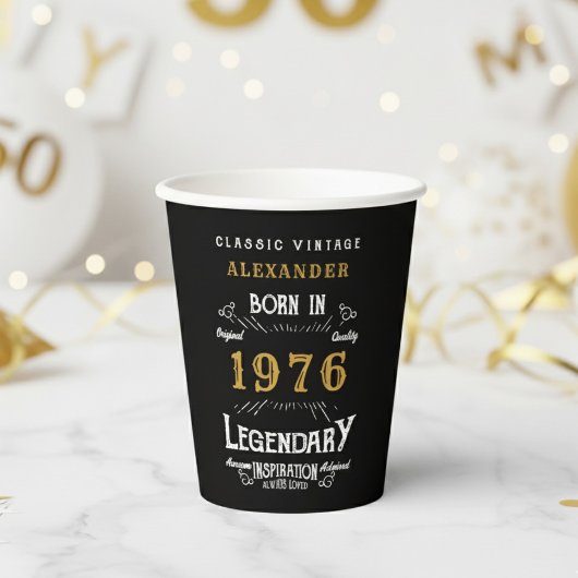 50. Geburtstag 1976 Legendäre Retro Pappbecher