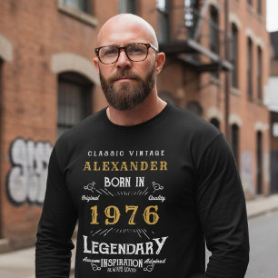 50. Geburtstag 1976 Name hinzufügen Schwarz Gold L T-Shirt
