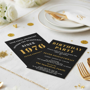 50. Geburtstag 1976 Schwarzes Gold Personalisiert  Einladung