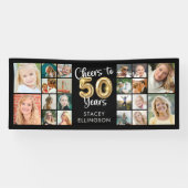 50. Geburtstag 20 Foto Collage Cheers to 50 Years Banner (Horizontal)