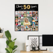 50. Geburtstag 45 Fotocollage jubelt bis Jahre Poster (Heimbüro)