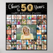 50. Geburtstag 45 Fotocollage jubelt bis Jahre Poster (Vorne)