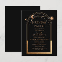 50. Geburtstag 50 Celestial Black Gold Astronomie