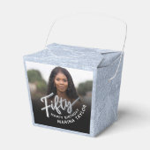 50. Geburtstag 50 Drehbuch Silberschwarzes Foto Geschenkschachtel (Vorderseite)