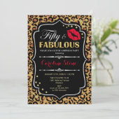 50. Geburtstag - 50. Fabelhafte Leopardrucke Einladung (Stehend Vorderseite)