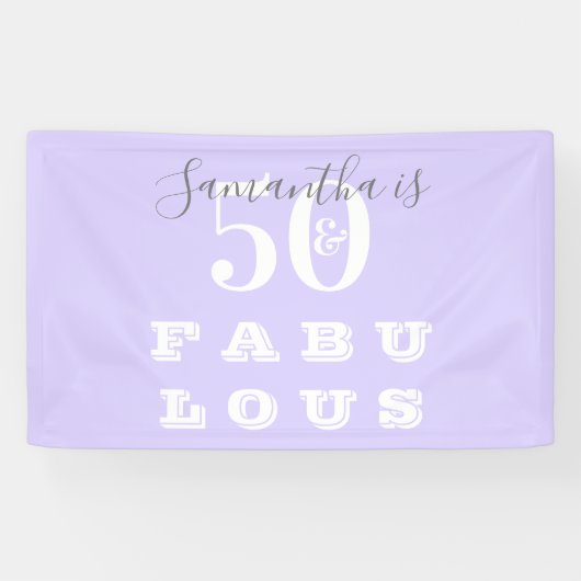 50. Geburtstag 50 fabelhafte Lila Geburtstagsparty Banner (Horizontal)
