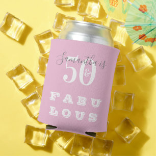 50. Geburtstag 50 fabelhafte Pink Gray Geburtstags Dosenkühler
