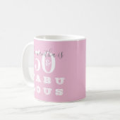50. Geburtstag 50 fabelhafte Pink Gray Personalisi Kaffeetasse (Vorderseite Links)