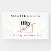50. Geburtstag 50 & Fabulous Elegant Black Gold Banner (Horizontal)