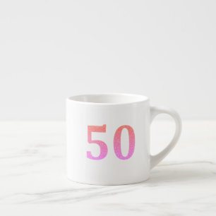 50. Geburtstag 50 Fünfzig Pink Glitzer Ombre Espressotasse